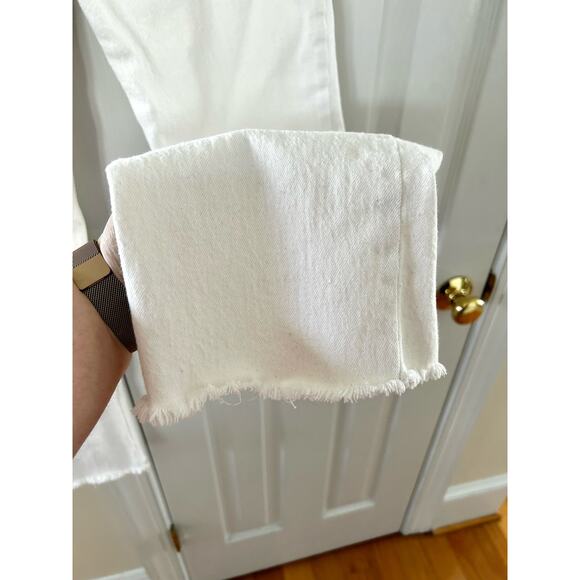 Abercrombie & Fitch White Stone Wash Button Fly Ultra High Rise Straight - Picture 4 of 7